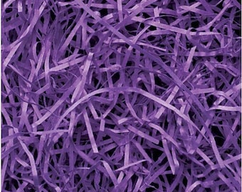 12--DARK PURPLE shredded paper hamper fill gift box filler paper and party supplies straight cut shredded paper gift packaging baby green
