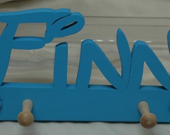 PERSONALIZED WOODEN coat hook hanger kids childs coat peg bedroom door hanger coat peg hook hangers childrens bedroom hanger CH4