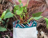 Flower pot of WAX and linen quot Konongo quot fabrics