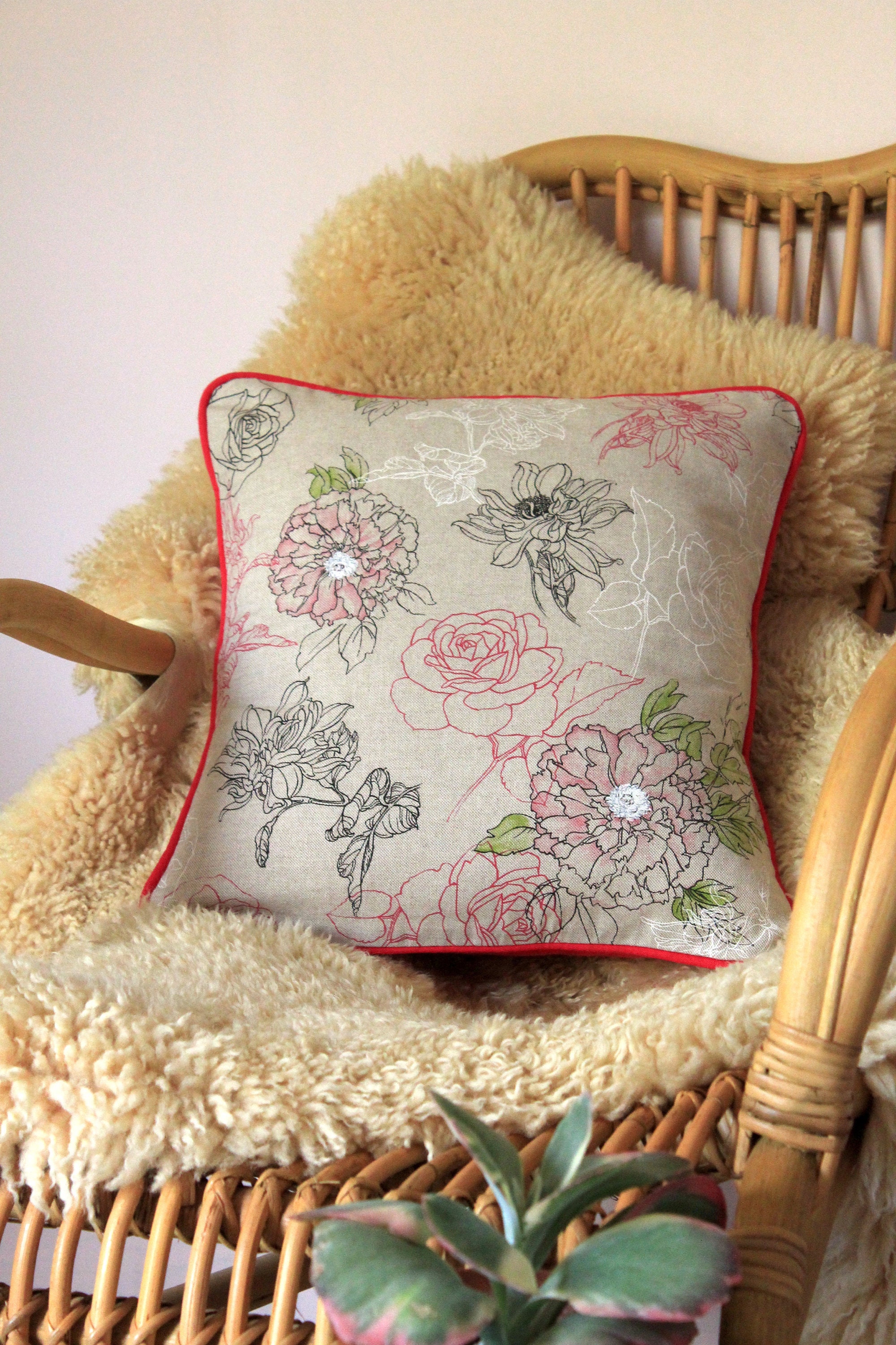 Coussin Intemporel Rose Printemps