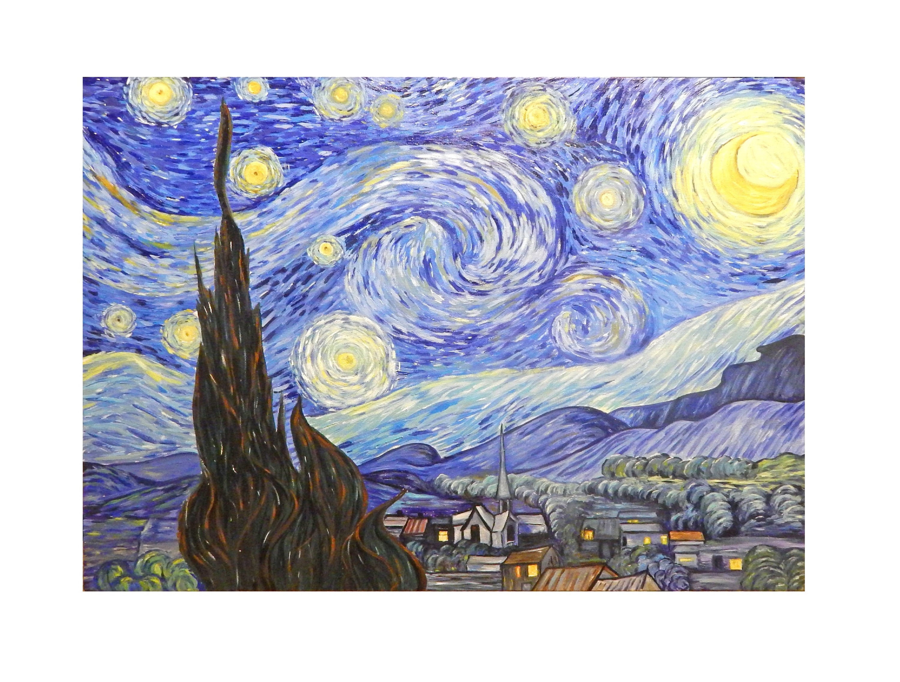 Die Sternennacht Vincent van Gogh Ölgemälde auf Leinwand Etsy Die Sternennacht Vincent van Gogh Ölgemälde auf Leinwand Etsy