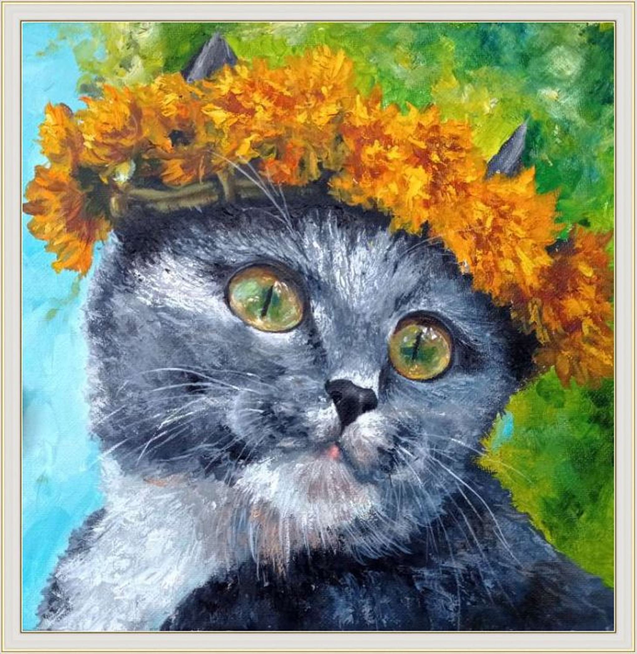 Cat Painting Pet Original Art Funny Pet Painting Kitty Wall Etsy