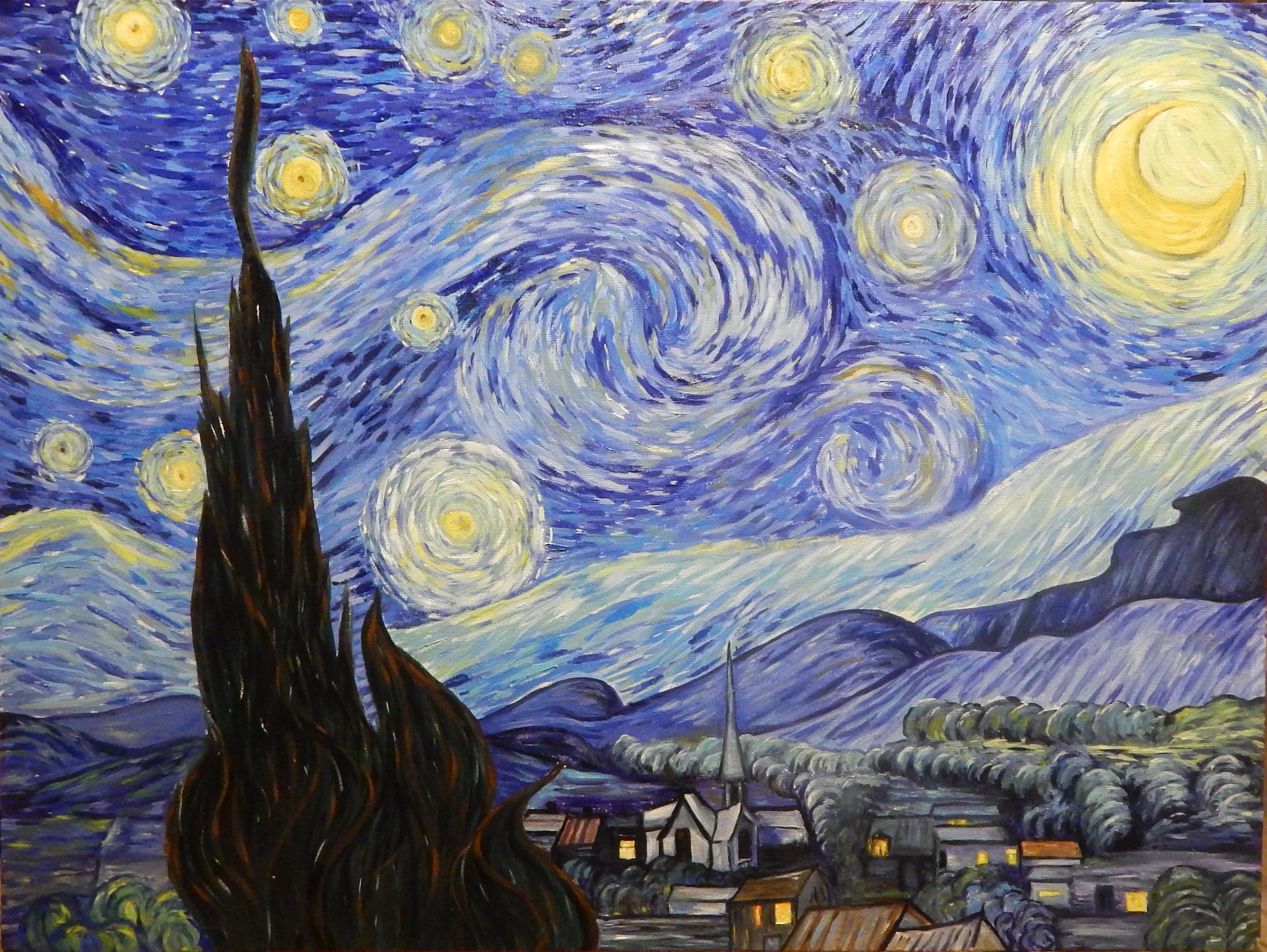 Die Sternennacht Vincent van Gogh Ölgemälde auf Leinwand Etsy Die Sternennacht Vincent van Gogh Ölgemälde auf Leinwand Etsy