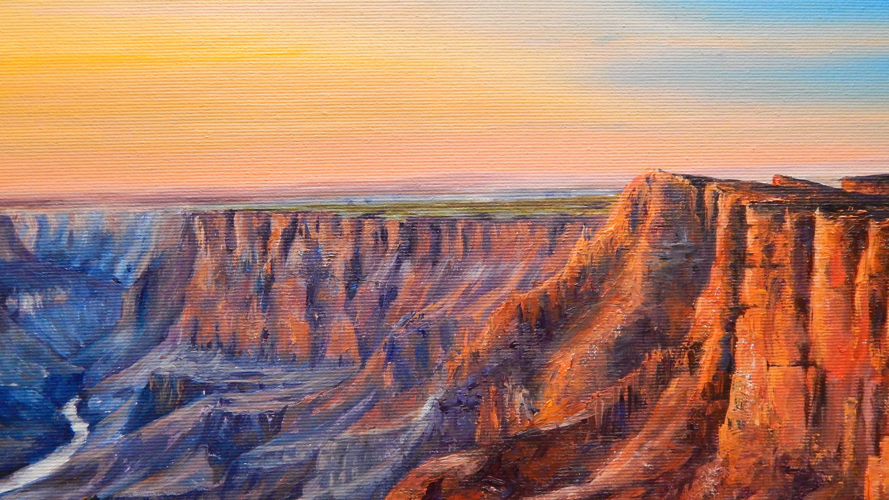 Grand Canyon painting Original Mountain Art National Park Etsy