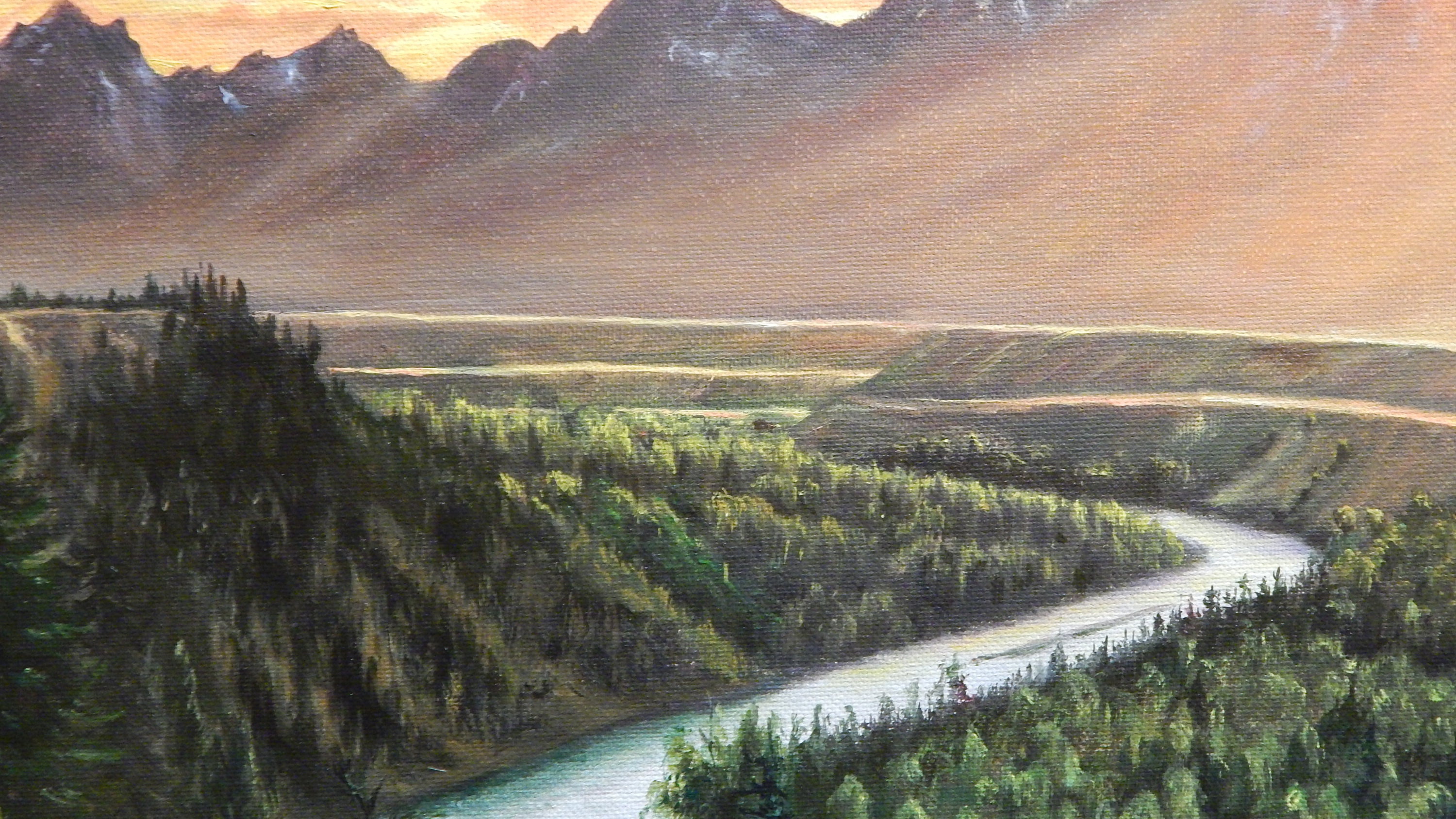 Grand Teton Art Original Painting Wyoming National Park Art Etsy