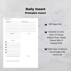 Inserções diárias | Planejamento de Metas | Inserções para impressão