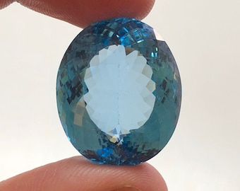 Splendid Natural Swiss Blue Topaz Gemstone, Eye Clean Blue Topaz, Oval Blue Topaz, Faceted Blue Topaz Loose Gemstone For Jewellery Making
