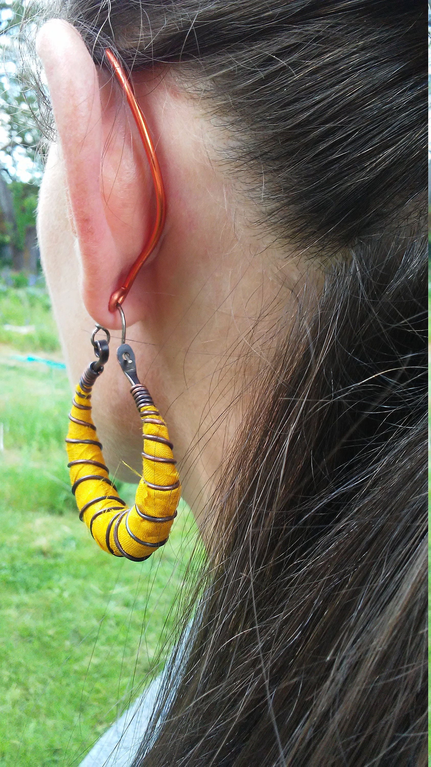 Ear Support Earlobe Lifter: style A for Earrings That DO NOT Use Backings  Cocoa in Color With Comfort Curve Shape 