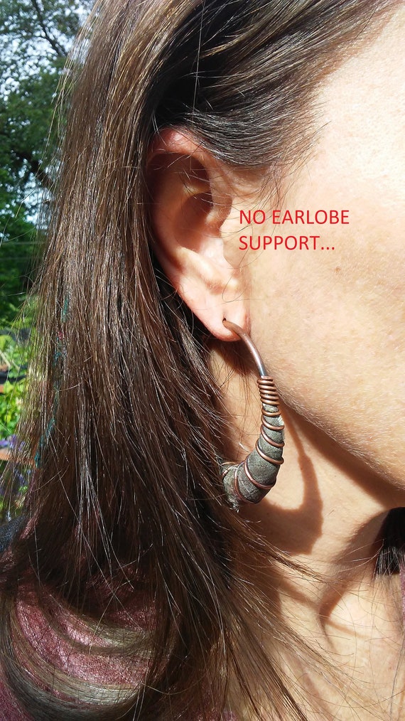 Ear Support Earlobe Lifter: style A for Earrings That DO NOT Use Backings  in Silver Fox Color 