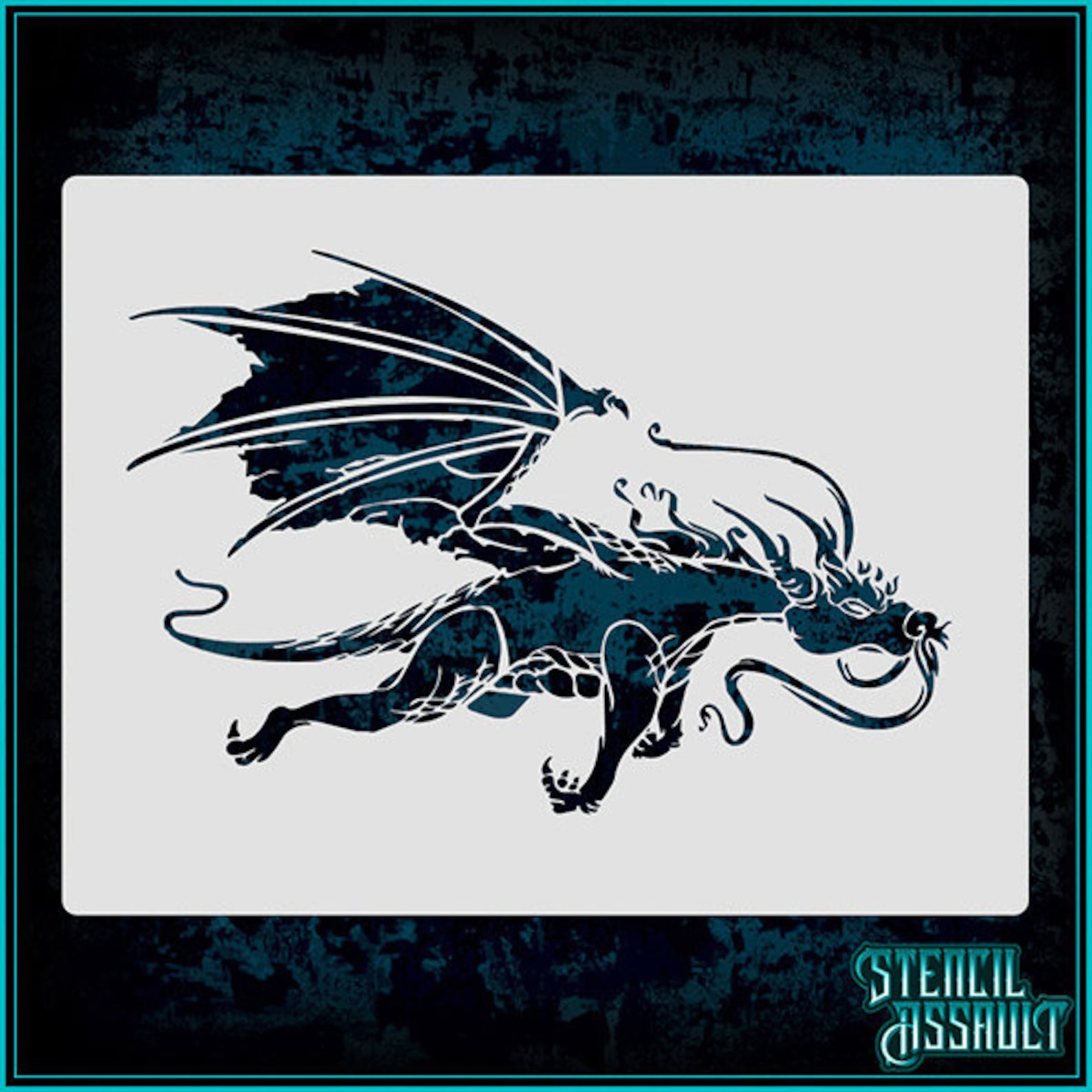 Dragon 11 Airbrush Stencil Template Etsy
