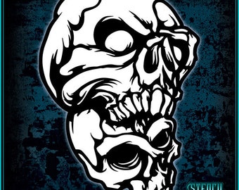 Skull 14 Airbrush Stencil Template | Etsy