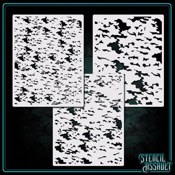 Camo Pattern Set 1 Airbrush Stencil Template Stencils & Templates