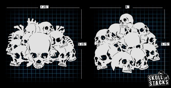Skull 25 AirSick Airbrush Stencil Template