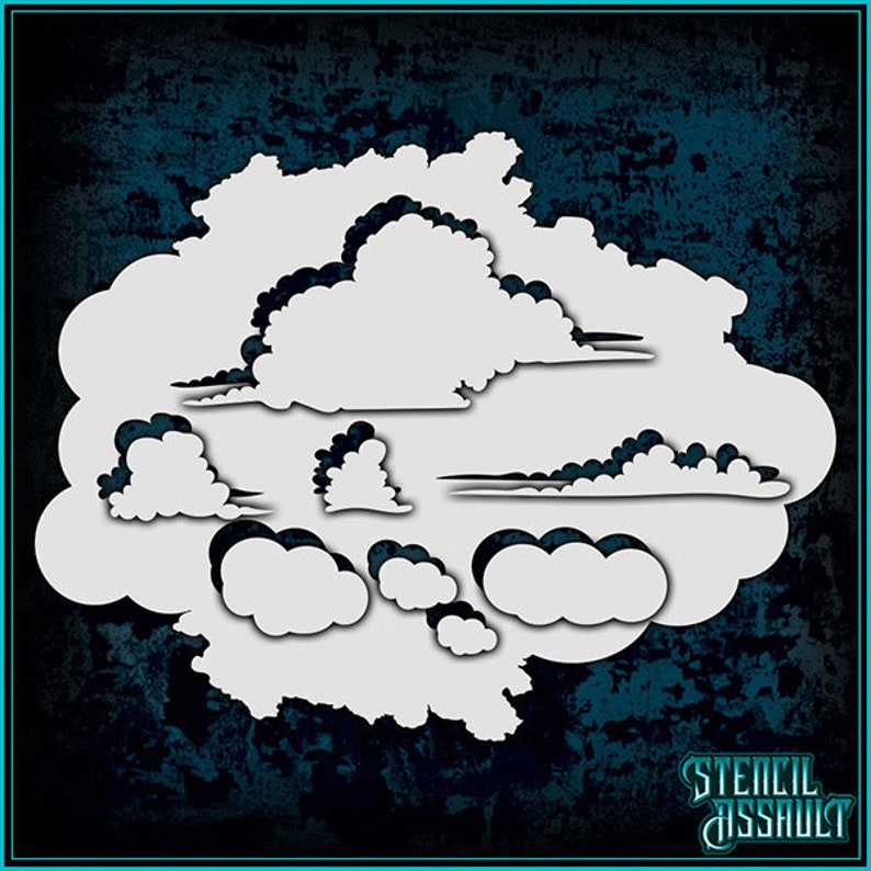 Cloud Kit Airbrush Stencil Template Etsy