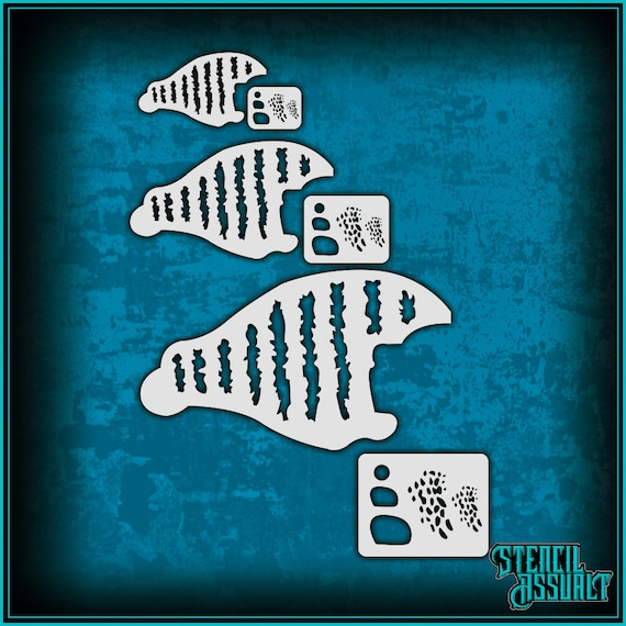 Bluegill Stripes Pack Airbrush Lure Stencil Template 