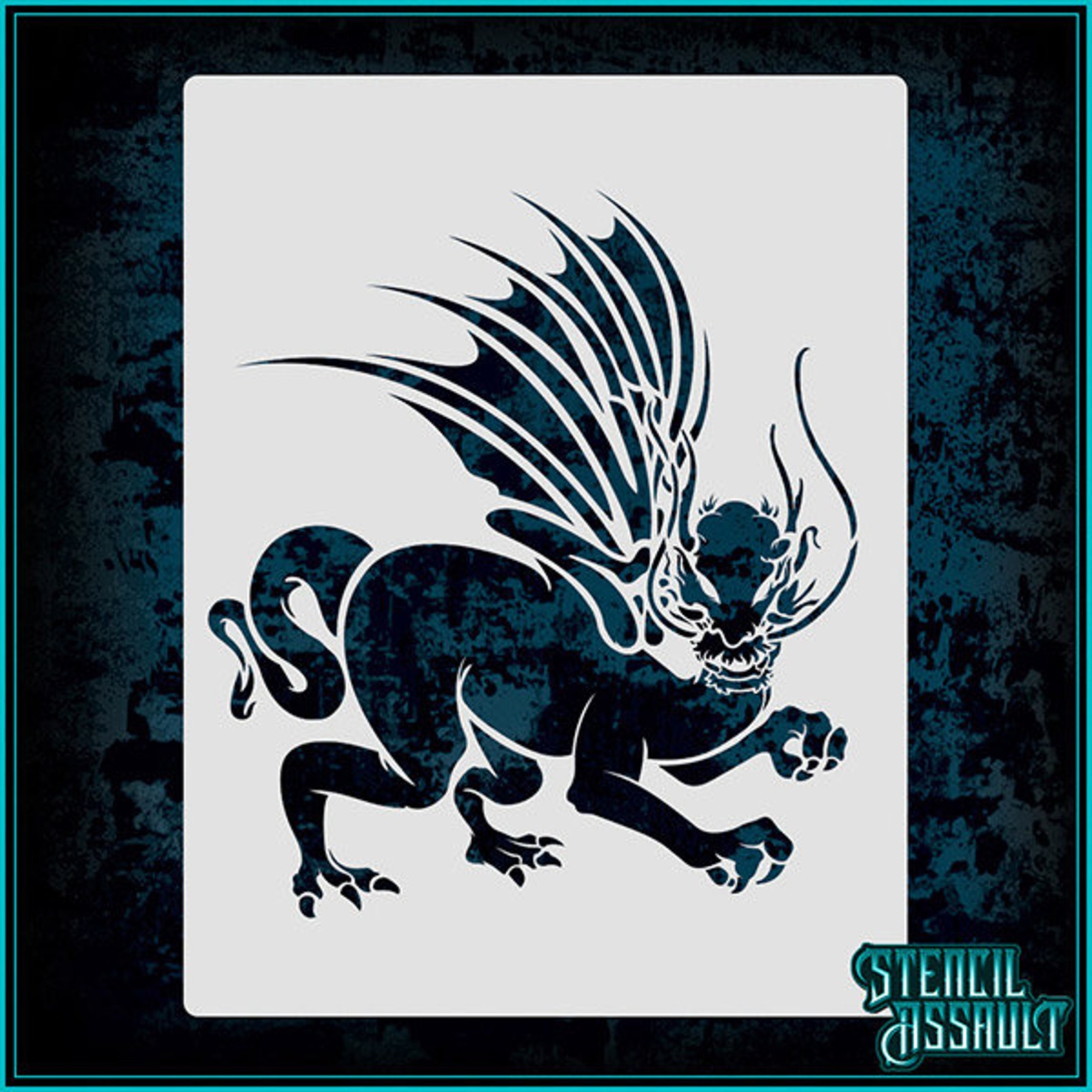 Dragon 12 Airbrush Stencil Template Etsy