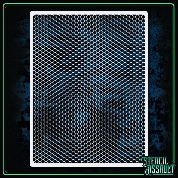 Fish Scales #3 - Durable & Reusable Airbrush Stencil