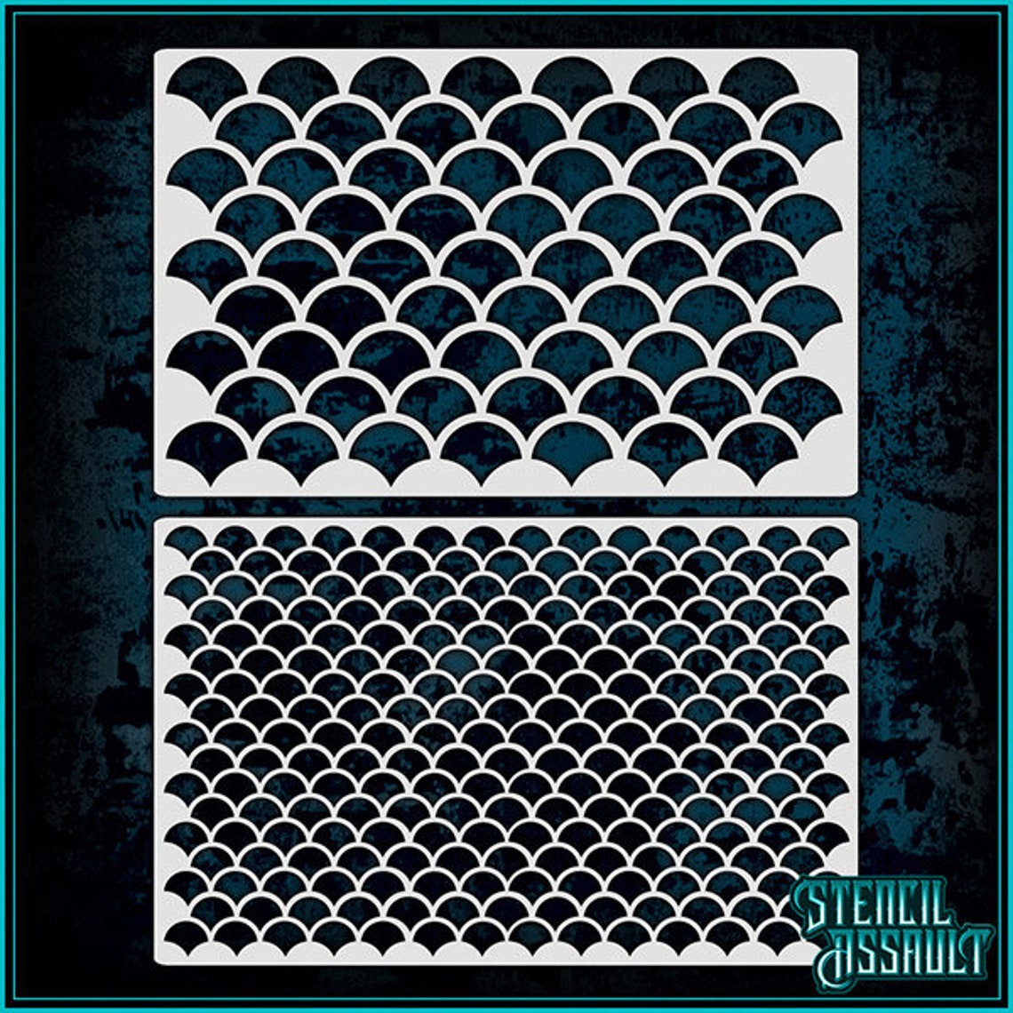 Fish Scales 1 Airbrush Stencil Template Etsy Fish Scales 1 Airbrush Stencil Template Etsy