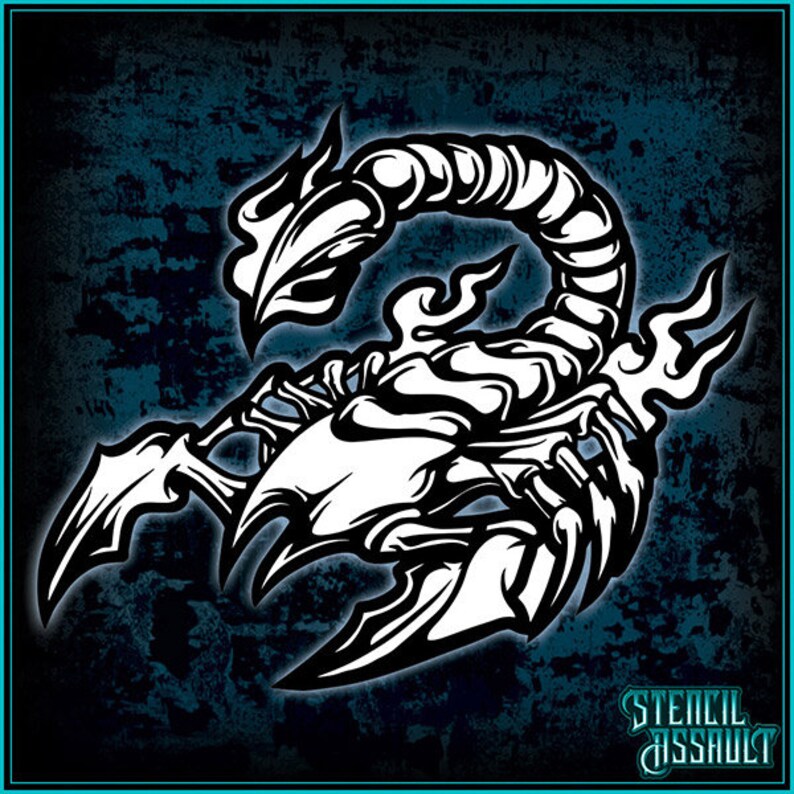 Scorpion 6 Airbrush Stencil Template Etsy