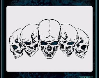 Skull Background 7 AirSick Airbrush Stencil Template