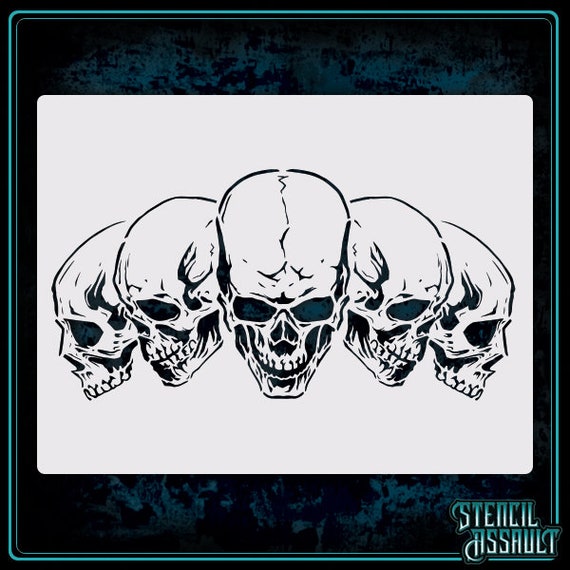 Skull 25 AirSick Airbrush Stencil Template