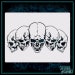 The Five Skulls Airbrush Stencil Template 