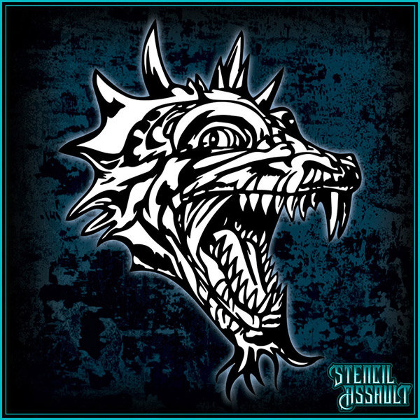 Dragon 6 Airbrush Stencil Template Etsy