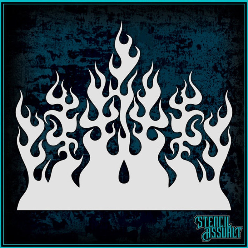 Flames 13 Airbrush Stencil Template Etsy Flames 13 Airbrush Stencil Template Etsy
