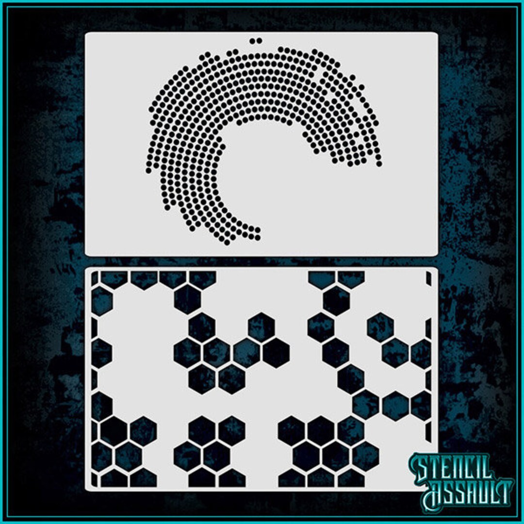 Bee Circle Comb Set Airbrush Stencil Template Etsy