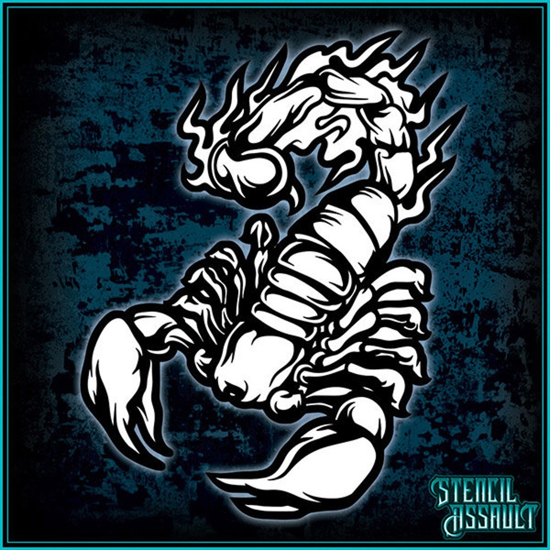 Scorpion 4 Airbrush Stencil Template Etsy