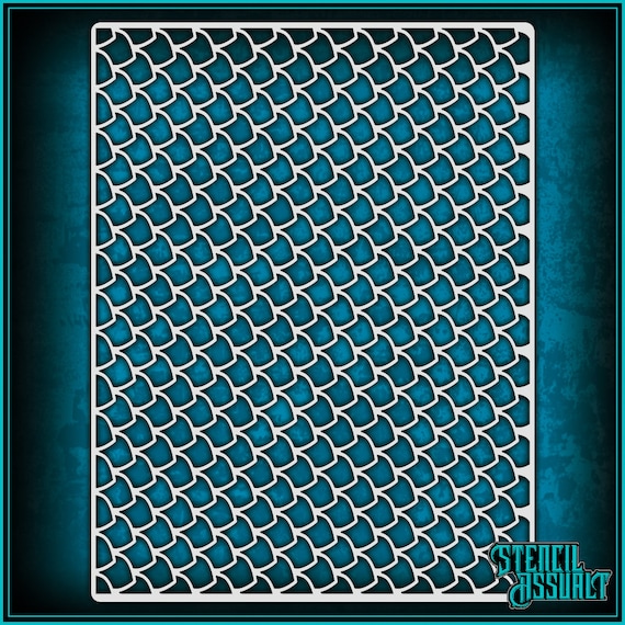 Buy Fish Scales 5 Airbrush Stencil Template Online in India 
