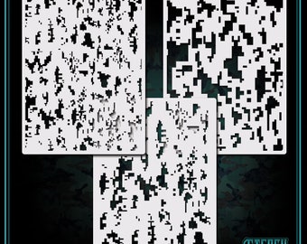 Digital Camo Set #1 Airbrush Stencil Template