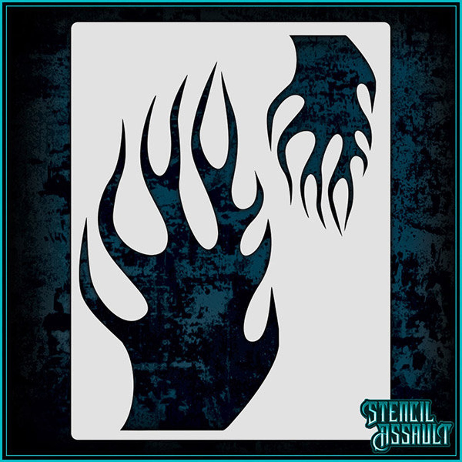 Flames 1 Airbrush Stencil Template Etsy