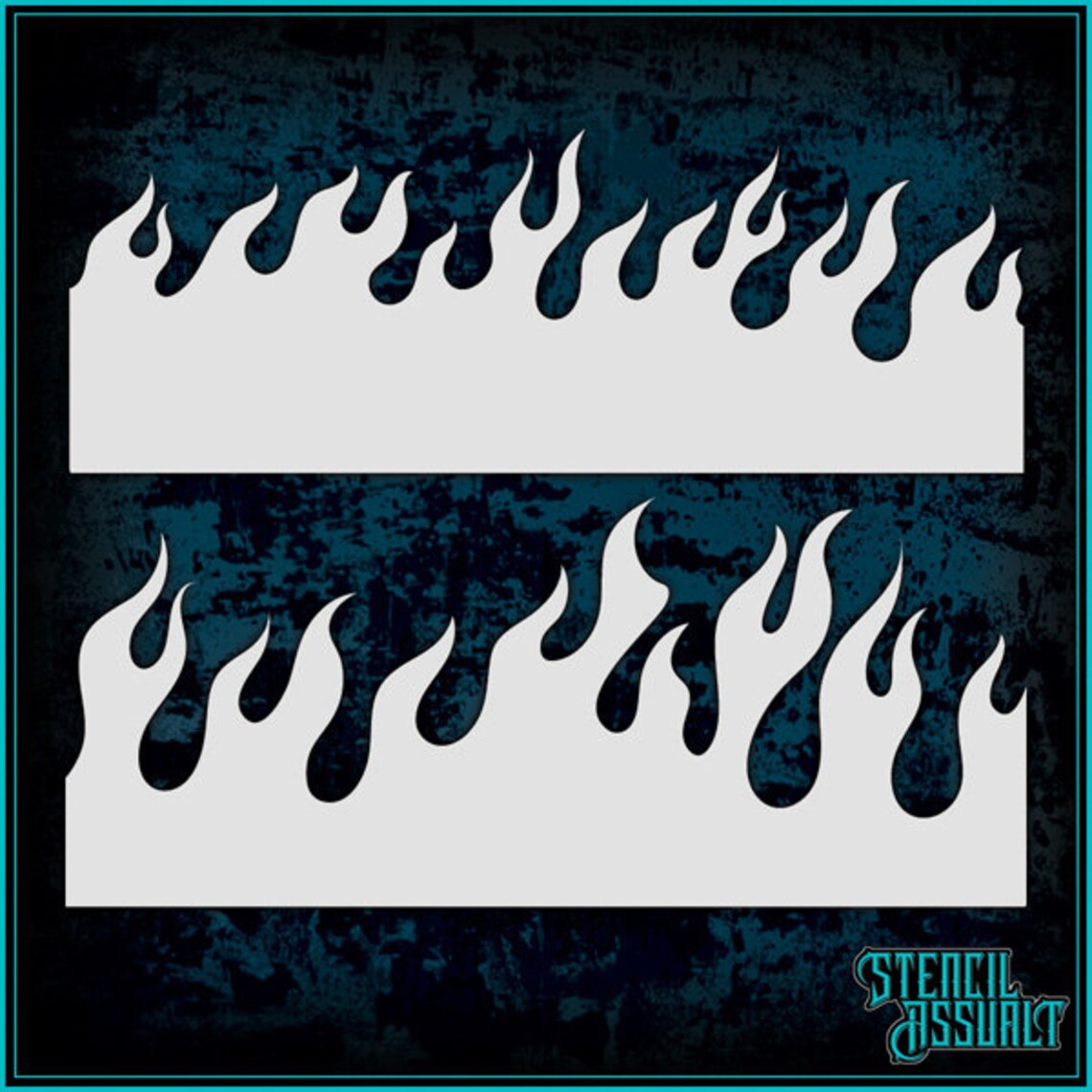 Flames 12 Airbrush Stencil Template Etsy