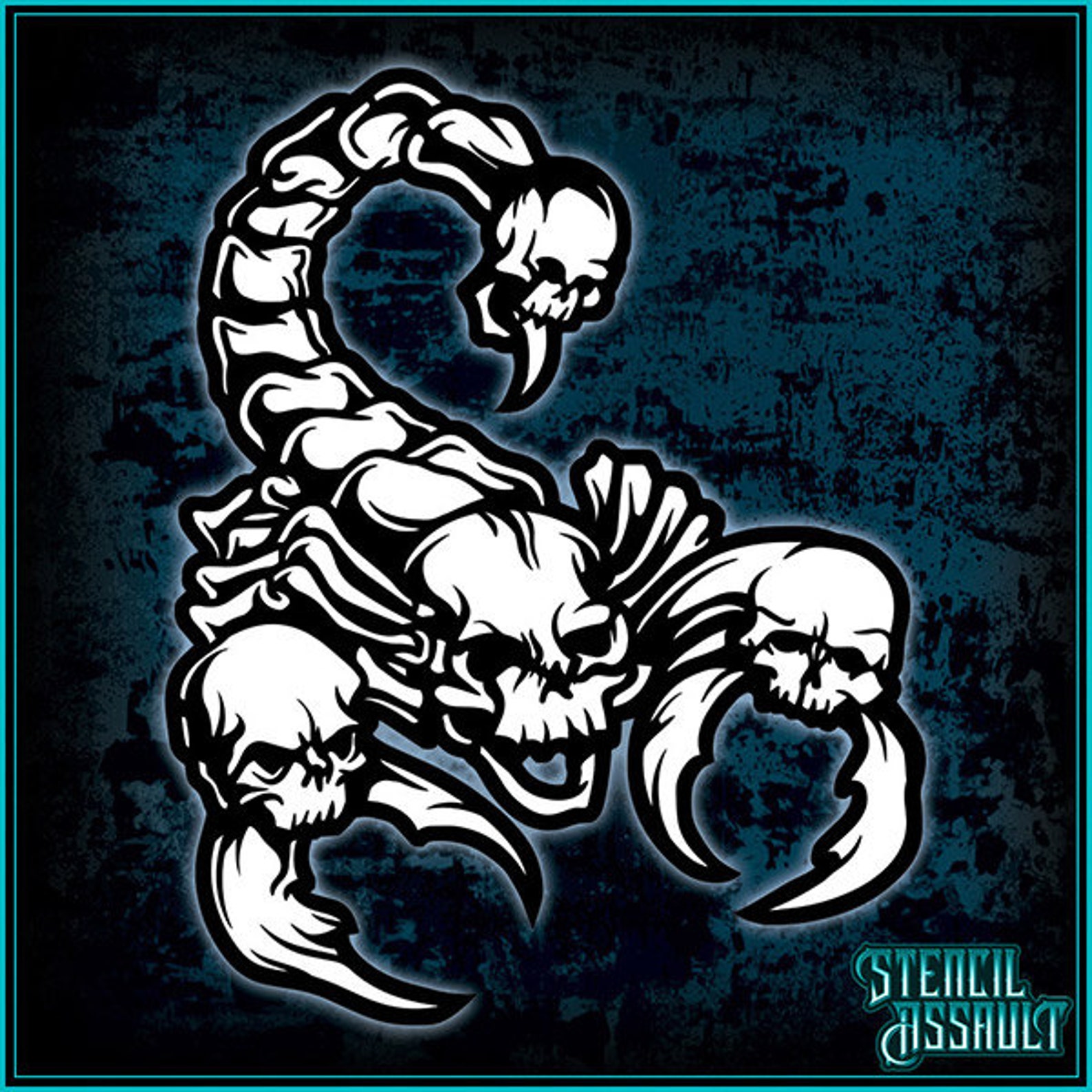 Scorpion 3 Airbrush Stencil Template Etsy