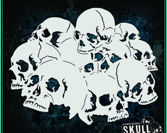 Skull 25 AirSick Airbrush Stencil Template