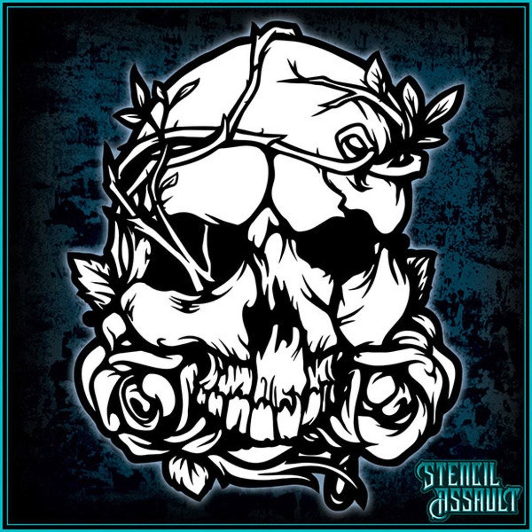 Skull Stack #6 - Airbrush Stencil Template