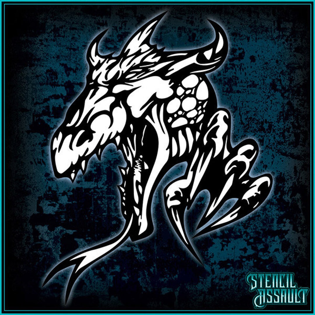 Dragon 7 Airbrush Stencil Template Etsy