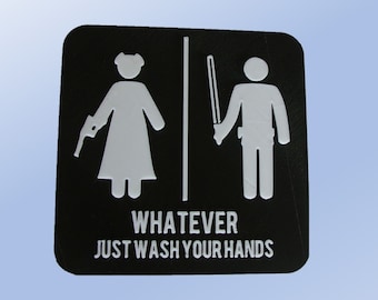 Whatever Bathroom Sign - Etsy