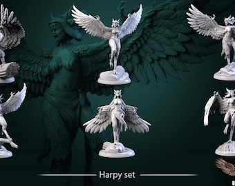 Harpy set  | 32mm | White Werewolf Tavern | 3D Printed Resin Miniature | TTGaming | DnD