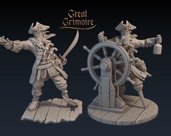 Dark Sea Male Pirate  | 32mm | Great Grimoire | 3D Printed Resin Miniature | TTGaming | DnD