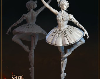 Clockwork Ballerina | Great Grimoire | 3D Printed Resin Miniature | 32mm | TTG | DnD