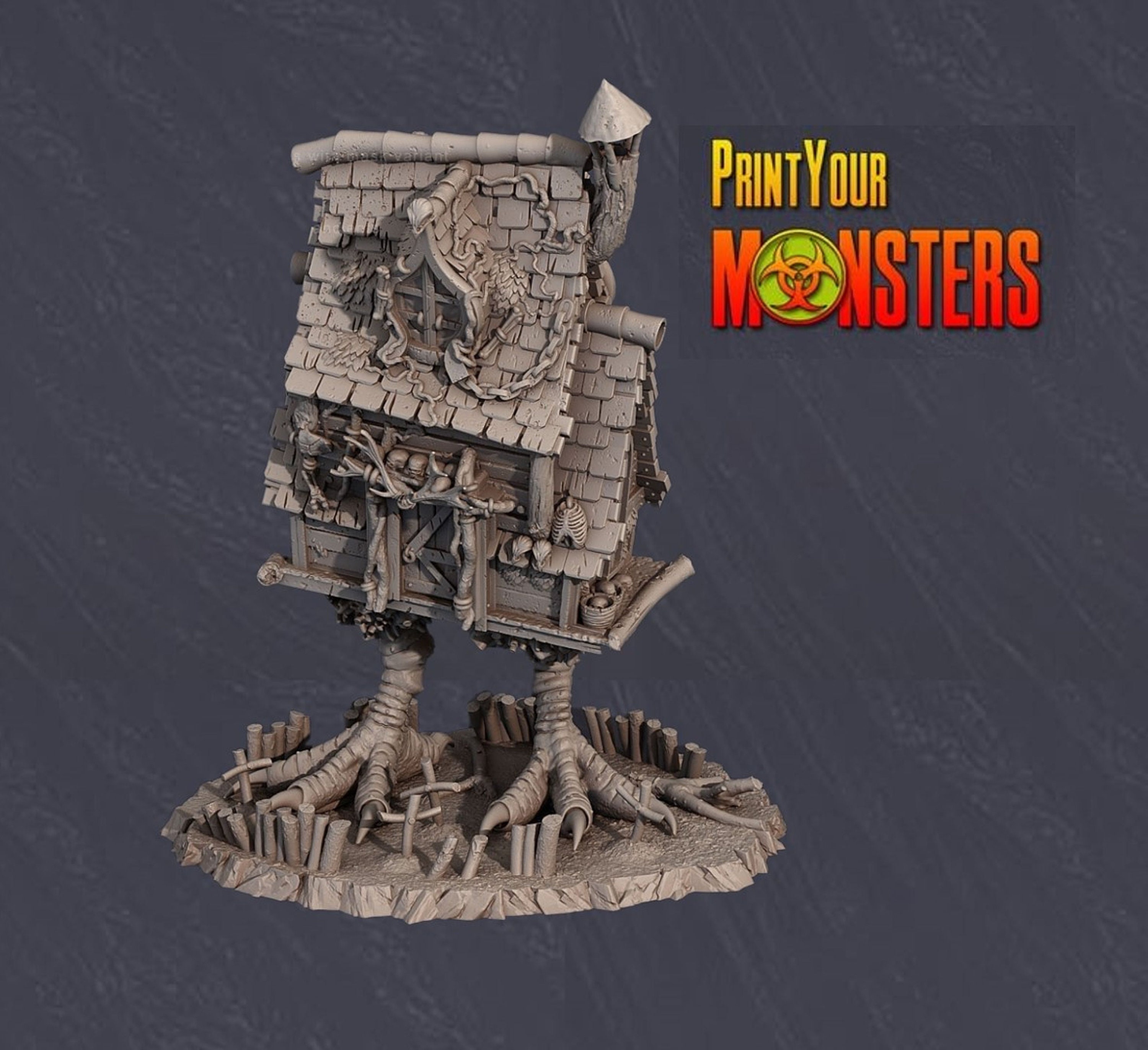 Baba Yaga Hut 32mm Print Your Monsters 3D Printed Resin - Etsy UK