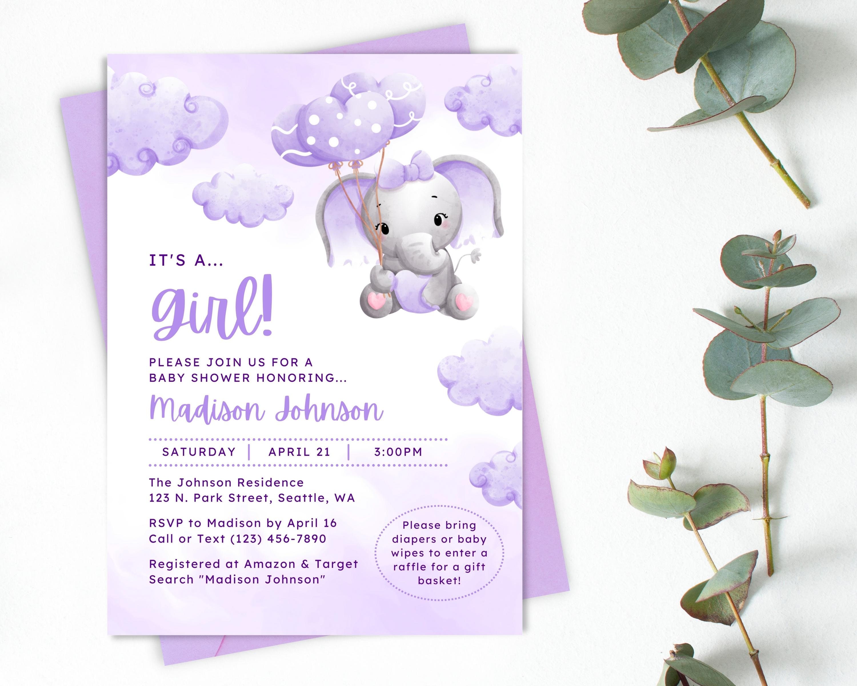 Invite Template Purple And Turquoise Baby Shower Invitations