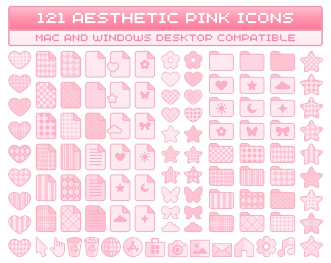 Windows Icon Rabbit Set Sakura Bunny Pink Desktop Icons Set Cute Desktop Organizer Icon Kawaii ...