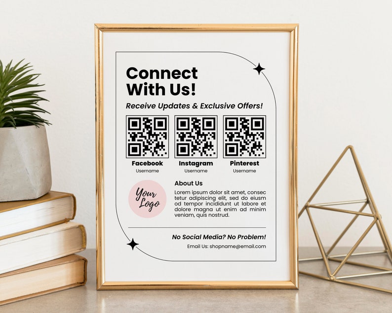 Editable QR Code Sign Bundle, Scan to Pay, Social Media, Pricing ...