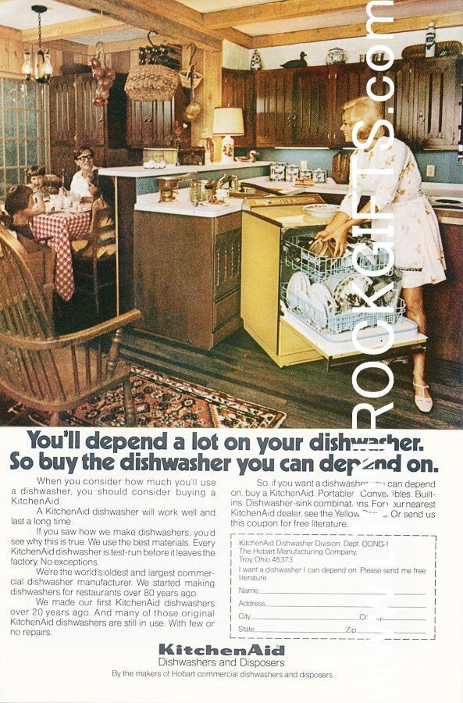 Kitchenaid Dishwasher 1970 Advertisement 1 Etsy