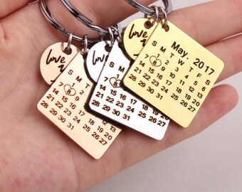 calendar keychain etsy