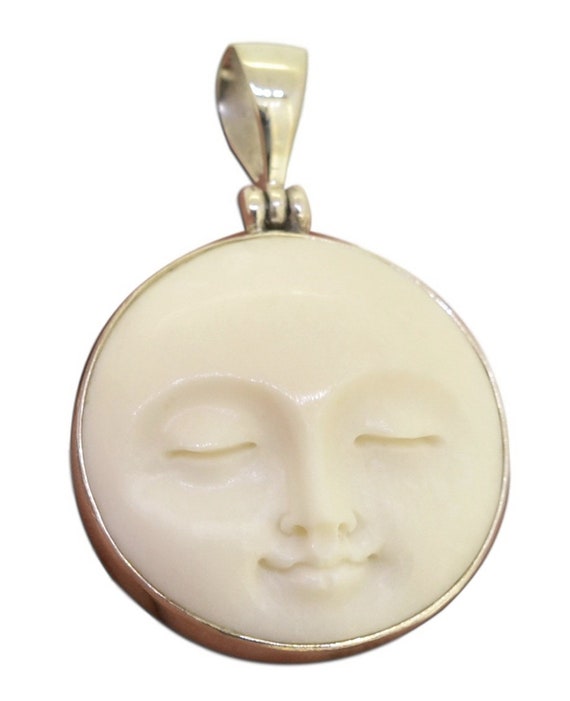 Moon Face Pendant 925 Sterling Silver jewelry With Soul Etsy