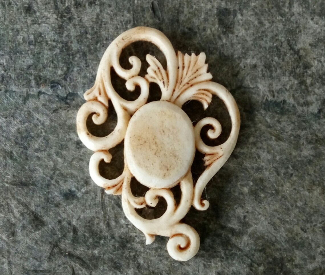 Handmade Carving Organic Water Buffalo Bone Necklace Jewelry Etsy